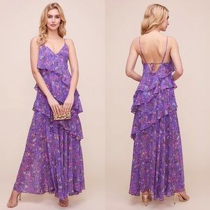 *NWT* ASTR The Label Tiered Cami Floral Maxi Dress in Purple Multi Floral